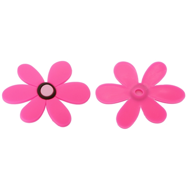 PLASTIC BEADS - RUBBER 3D - FOR GLUING - FLOWER 17 - 62x76x3mm PINK ELECTRICAL-BROWN-PINK (LIGHT) - 4pcs.