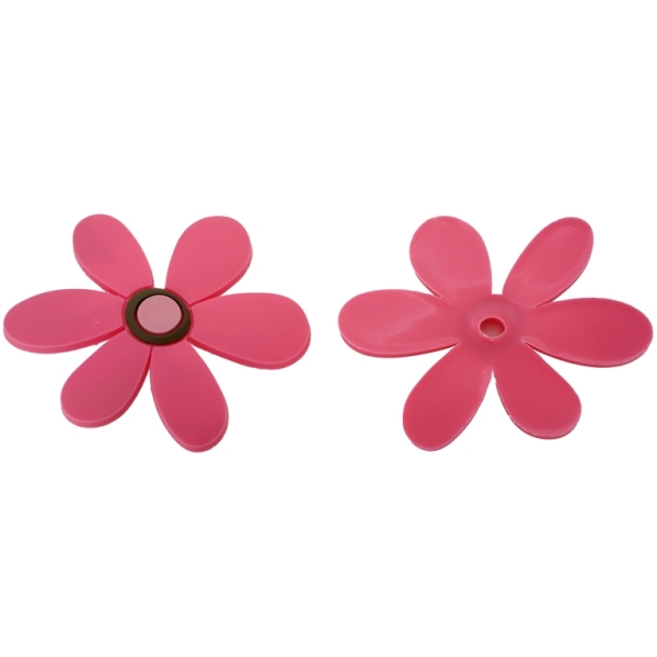 PLASTIC BEADS - RUBBER 3D - FOR GLUING - FLOWER 17 - 62x76x3mm PINK ELECTRICAL-BROWN-PINK (LIGHT) - SECOND-RATE - 4pcs.