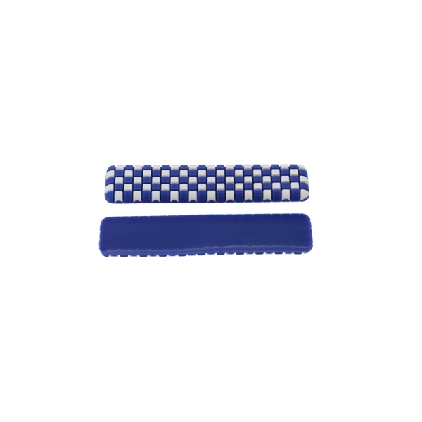 PLASTIC BEADS - RUBBER 3D - FOR GLUING - TAPE 02 - 65x14x3mm BLUE (DARK)-WHITE - 8pcs.