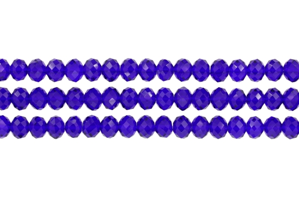 GLASS BEADS - FACETED RONDELLE CRYSTALS - 10х8mm - TRANSPARENT - BLUE (DARK) 005 - PACKAGE (3х70pcs.) Hole-1.5mm