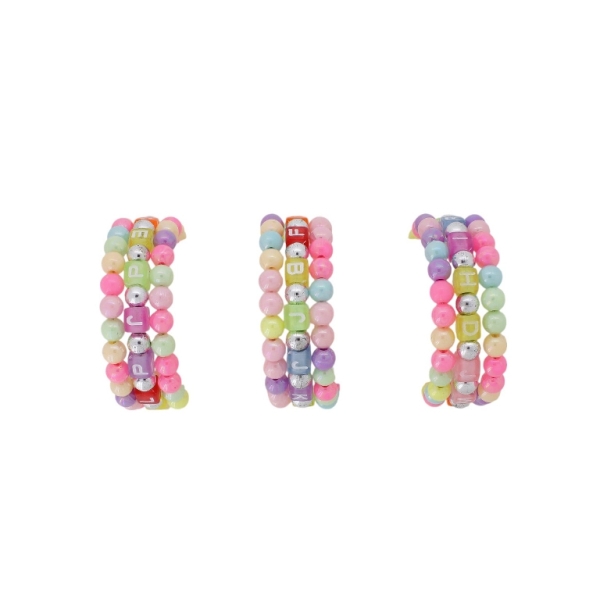 JEWELRY - CHILDREN'S BRACELET - MEMORY WIRE AND PLASTIC - LETTERS G159 - NICKEL AND MIX - 1pc.