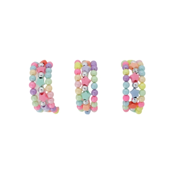 JEWELRY - CHILDREN'S BRACELET - MEMORY WIRE AND PLASTIC - STAR G160 - NICKEL AND MIX - PACKAGE 12pcs.