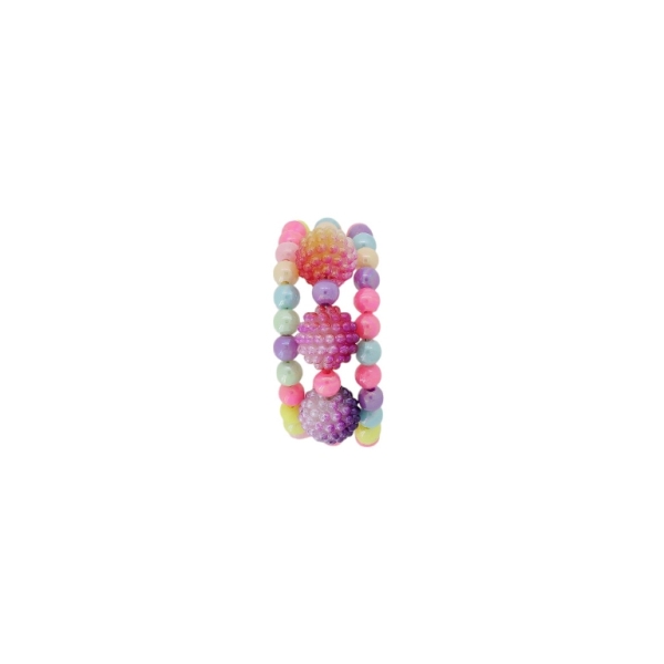 JEWELRY - CHILDREN'S BRACELET - MEMORY WIRE AND PLASTIC - RASPBERRY G152 - MIX - 1pc.