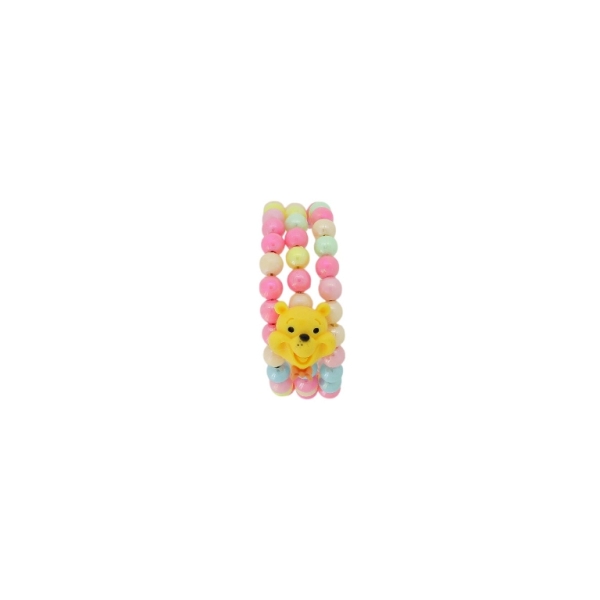 JEWELRY - CHILDREN'S BRACELET - MEMORY WIRE AND PLASTIC - WINNIE THE POOH G164 - YELLOW (DARK)-ORANGE-MIX - 1pc.