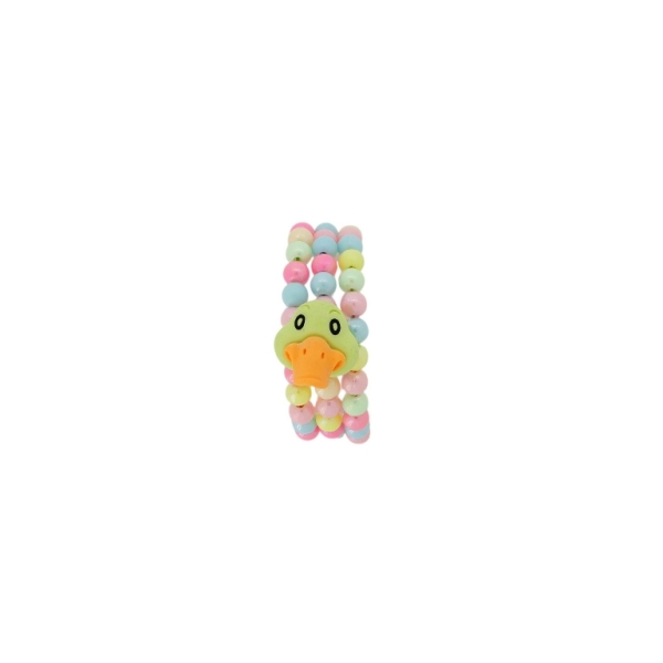JEWELRY - CHILDREN'S BRACELET - MEMORY WIRE AND PLASTIC - DUCK G165 - YELLOW-ORANGE-MIX - 1pc.