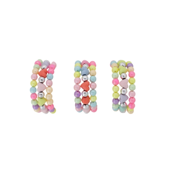 JEWELRY - CHILDREN'S BRACELET - MEMORY WIRE AND PLASTIC - HEART G161 - NICKEL AND MIX - 1pc.