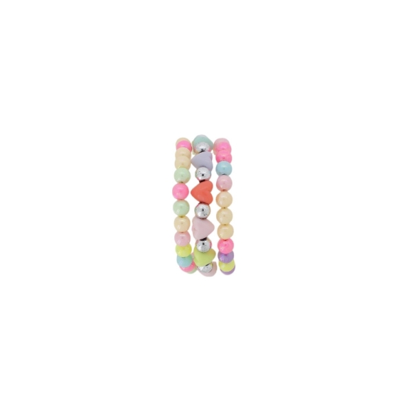 JEWELRY - CHILDREN'S BRACELET - MEMORY WIRE AND PLASTIC - HEART G161 - NICKEL AND MIX - 1pc.