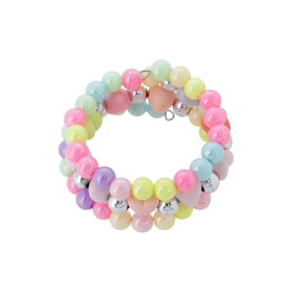 JEWELRY - CHILDREN'S BRACELET - MEMORY WIRE AND PLASTIC - HEART G161 - NICKEL AND MIX - PACKAGE 12pcs.