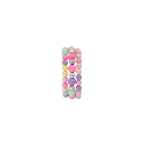 JEWELRY - CHILDREN'S BRACELET - MEMORY WIRE AND PLASTIC - BALL G157 - NICKEL AND MIX - PACKAGE 12pcs.