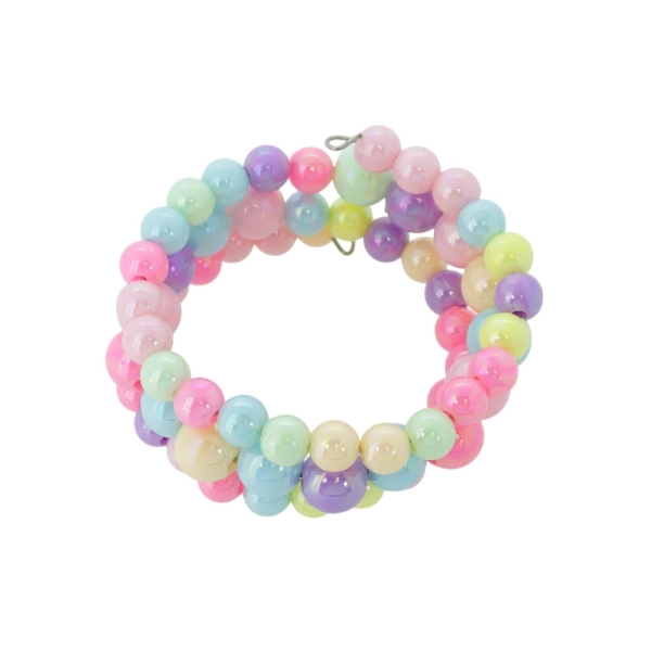 JEWELRY - CHILDREN'S BRACELET - MEMORY WIRE AND PLASTIC - BALL G158 - MIX - 1pc.