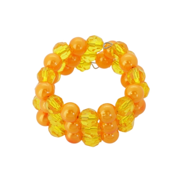 JEWELRY - CHILDREN'S BRACELET - MEMORY WIRE AND PLASTIC - BALL G174 - ORANGE (LIGHT)-ORANGE - 1pc.