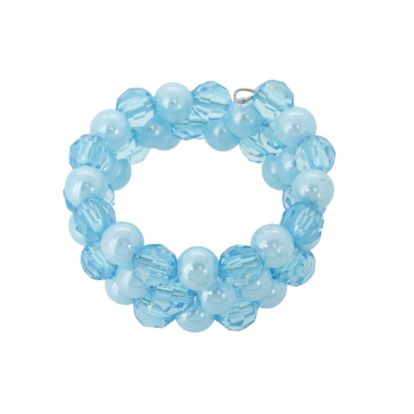 JEWELRY - CHILDREN'S BRACELET - MEMORY WIRE AND PLASTIC - BALL G174 - BLUE-BLUE (LIGHT) - PACKAGE 12pcs.