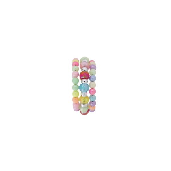 JEWELRY - CHILDREN'S BRACELET - MEMORY WIRE AND PLASTIC - BALL FACETED G154 - NICKEL AND MIX - PACKAGE 12pcs.