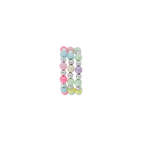 JEWELRY - CHILDREN'S BRACELET - MEMORY WIRE AND PLASTIC - BALL FACETED G155 - NICKEL AND MIX - PACKAGE 12pcs.