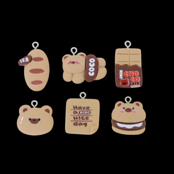 PLASTIC BEADS - RESIN 3D - PENDANT - MIXED MODELS 03 - MIX - PACKAGE 30pcs. Hole-2.0mm