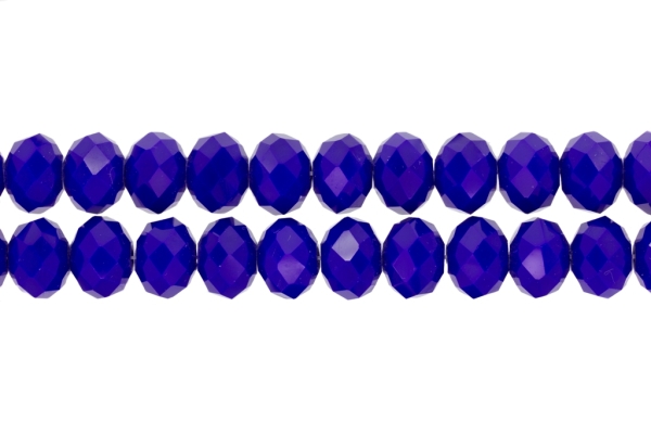 GLASS BEADS - FACETED RONDELLE CRYSTALS - 12x9mm - OPAQUE - BLUE (DARK) 058 - PACKAGE (2x72pcs.) Hole:1.8mm