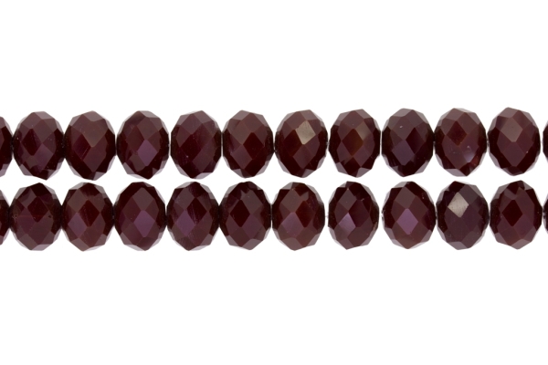 GLASS BEADS - FACETED RONDELLE CRYSTALS - 12x9mm - OPAQUE - BORDEAUX (DARK) 067 - PACKAGE (2x72pcs.) Hole:1.8mm