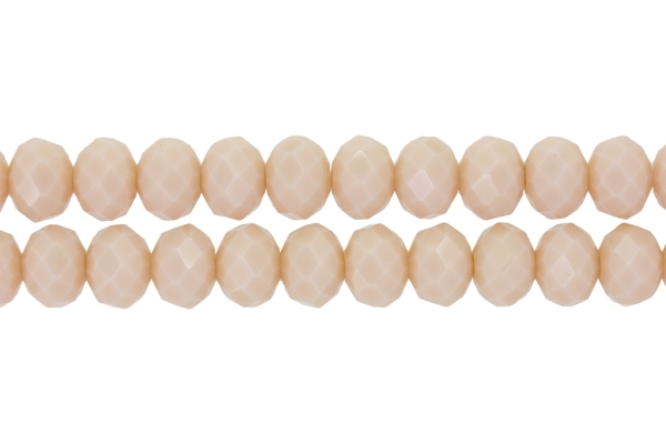 GLASS BEADS - FACETED RONDELLE CRYSTALS - 12x9mm - OPAQUE - CREAM 051 - PACKAGE (2x72pcs.) Hole:1.8mm