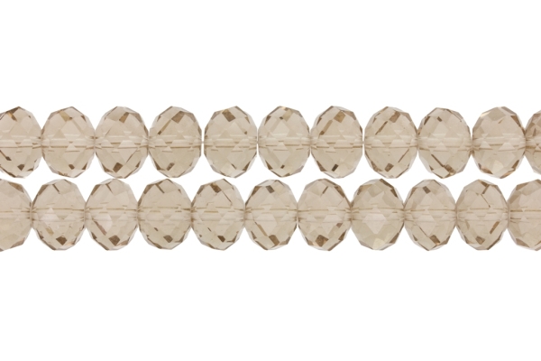 GLASS BEADS - FACETED RONDELLE CRYSTALS - 12x9mm - TRANSPARENT - BEIGE 024 - PACKAGE (2x72pcs.) Hole:1.8mm