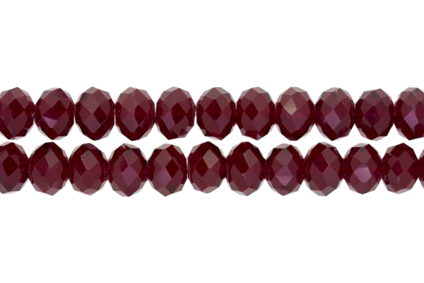 GLASS BEADS - FACETED RONDELLE CRYSTALS - 12x9mm - TRANSPARENT - BORDEAUX 035 - PACKAGE (2x72pcs.) Hole:1.8mm