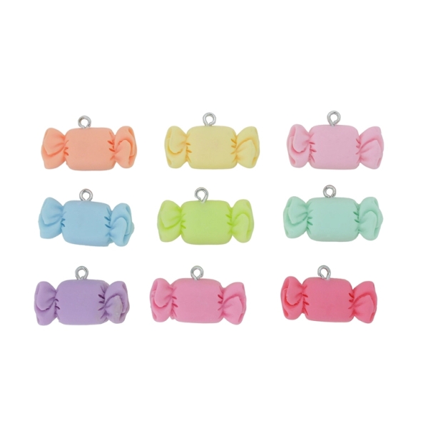 PLASTIC BEADS - RESIN 3D - PENDANT - CANDY 02 - 27x15x6mm MIX - 2pcs. Hole-1.8mm 