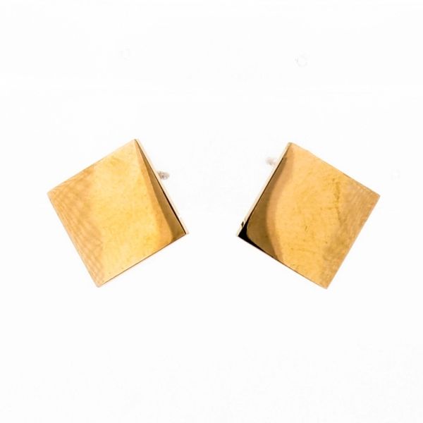 JEWELRY - EARRINGS - SCREW - STAINLESS STEEL - SQUARE Е704 - 1.3х1.3cm ROSE GOLD - 1 pair