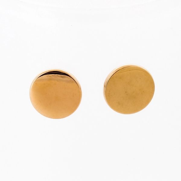 JEWELRY - EARRINGS - SCREW - STAINLESS STEEL - CIRCLE Е656 - 1.2х1.2cm ROSE GOLD - PACKAGE 6 pairs