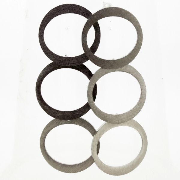 JEWELRY - EARRINGS - SCREW - STAINLESS STEEL - CIRCLES Е709 - 2.6х7.3cm NICKEL - PACKAGE 6 pairs