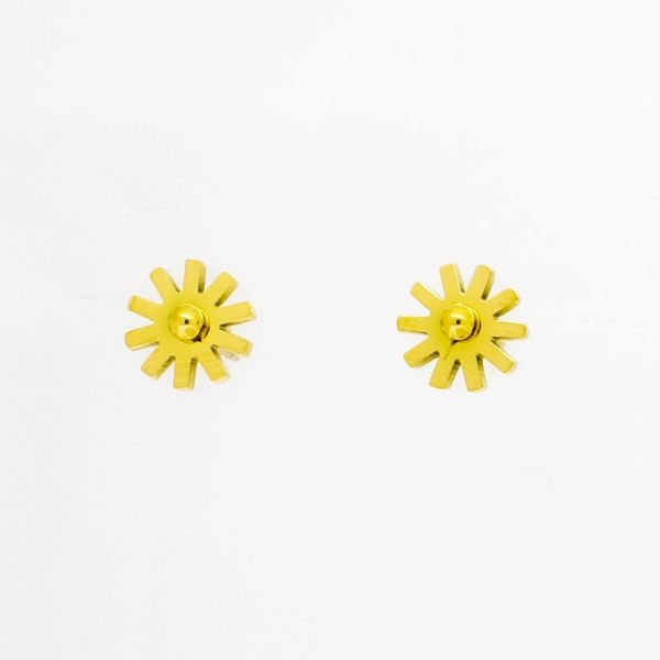 JEWELRY - EARRINGS - SCREW - STAINLESS STEEL - SUN Е765 - 0.9cm GOLD - 1 pair
