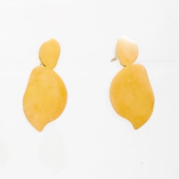 JEWELRY - EARRINGS - SCREW - STAINLESS STEEL - FORM Е732 - 1.1х2.5cm ROSE GOLD - 1 pair
