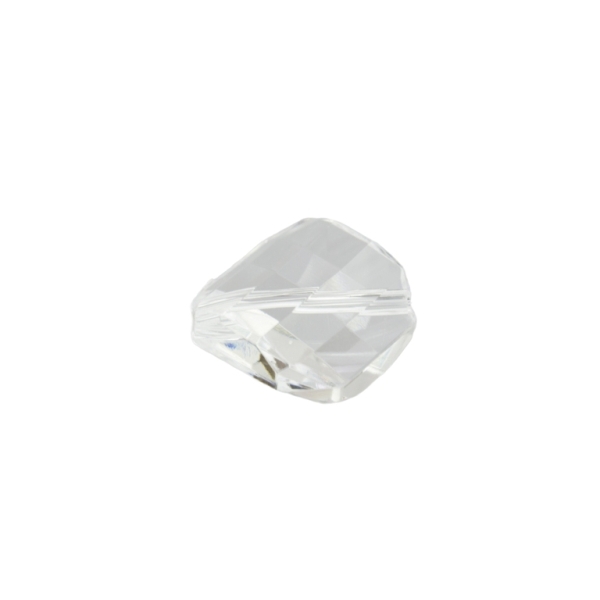 TRANSPARENT PLASTIC BEADS - SQUARE IRREGULAR FACETED - 21x19x9mm WHITE V01 - 50g Hole-2.5mm (21pcs.)