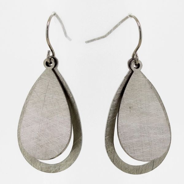 JEWELRY - EARRINGS - HOOK - STAINLESS STEEL - DROPS Е715 - 1.7х3.8cm NICKEL - PACKAGE 6 pairs