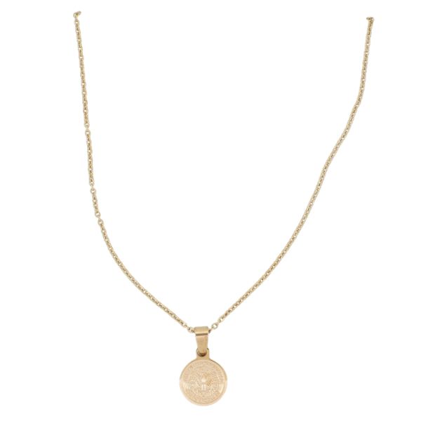  JEWELRY - NECKLACE - BRASS - MEDALLION K154 - 1.2x2.0cm ROSE GOLD - 1pc.