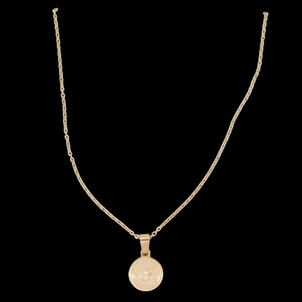  JEWELRY - NECKLACE - BRASS - MEDALLION K154 - 1.2x2.0cm ROSE GOLD - 1pc.