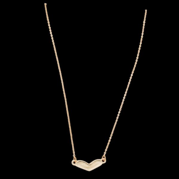  JEWELRY - NECKLACE - BRASS - HEART K135 - 2.1x0.7cm ROSE GOLD - 1pc.
