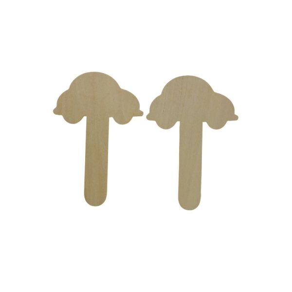 MATERIALS FOR CRAFT AND DECORATION - TOPPER FROM WOOD - CAR 01 - 8.2x13.0x0.3cm NATURAL - PACKAGE 40pcs.