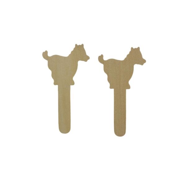 MATERIALS FOR CRAFT AND DECORATION - TOPPER FROM WOOD - DOG 01 -7x13.5x0.3cm NATURAL - PACKAGE 40pcs.