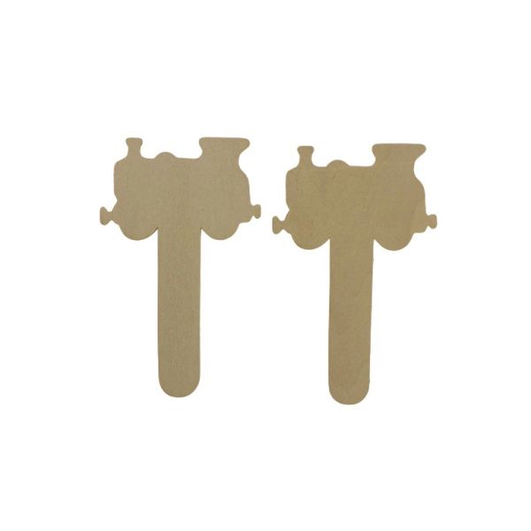 MATERIALS FOR CRAFT AND DECORATION - TOPPER FROM WOOD - LOCOMOTIVE 01 - 8.5x13.7x0.3cm NATURAL - 4pcs.