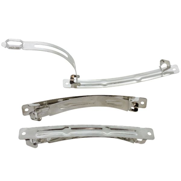METAL ELEMENTS - FRENCH BARRETTE HAIR CLIPS 03 - 102x12x10mm NICKEL COLOR - PACKAGE 20pcs.