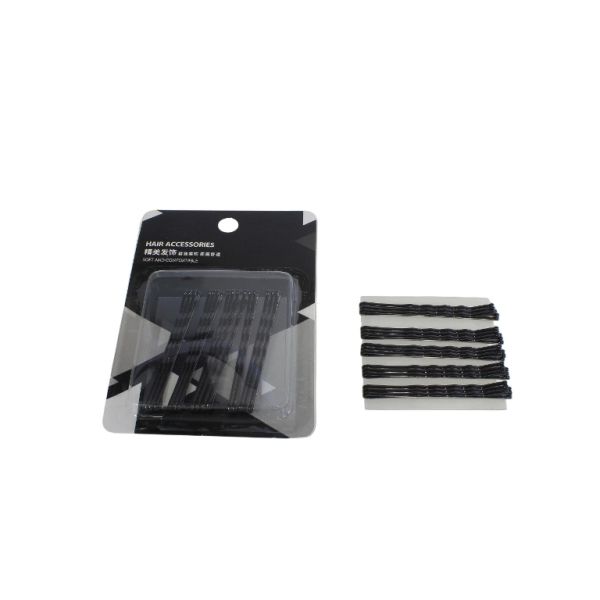 METAL ELEMENTS - BOBBY PIN - 66mm BLACK - PACKAGE (12x15pcs.)