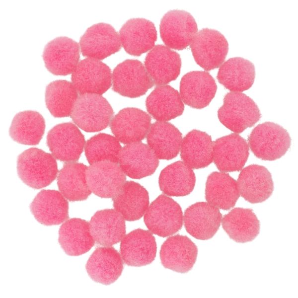 TEXTILE BEADS - POMPON POLYESTER - 10mm PINK 57 - PACKAGE 500pcs.