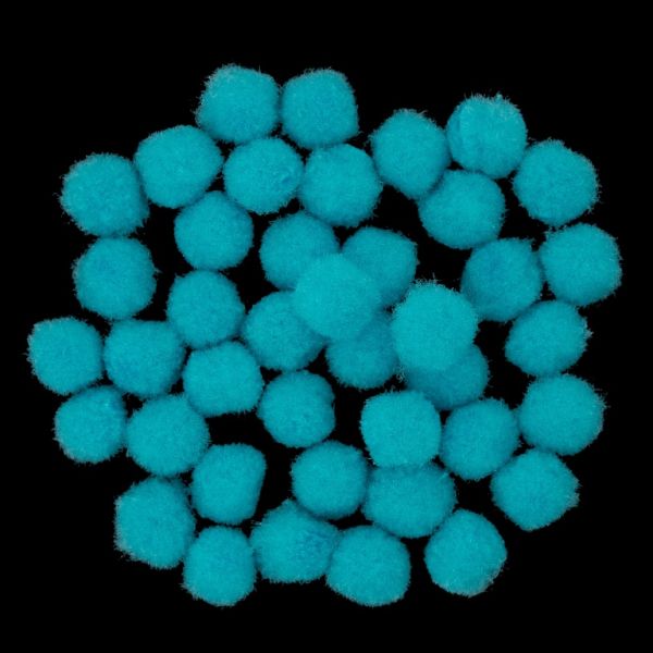 TEXTILE BEADS - POMPON POLYESTER - 10mm BLUE (LIGHT) 62 - PACKAGE 500pcs.