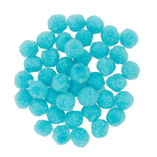 TEXTILE BEADS - POMPON POLYESTER - 10mm BLUE (LIGHT) 62 - PACKAGE 500pcs.