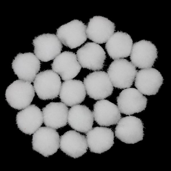 TEXTILE BEADS - POMPON POLYESTER - 12mm WHITE 31 - PACKAGE 500pcs.