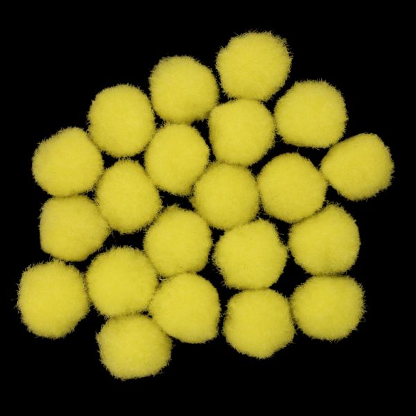 TEXTILE BEADS - POMPON POLYESTER - 12mm YELLOW (LIGHT) 64 - PACKAGE 500pcs.