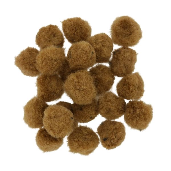 TEXTILE BEADS - POMPON POLYESTER - 12mm BROWN (LIGHT) 66 - PACKAGE 500pcs.