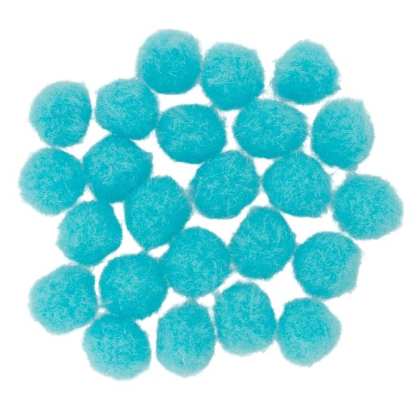 TEXTILE BEADS - POMPON POLYESTER - 12mm BLUE (LIGHT) 62 - PACKAGE 500pcs.