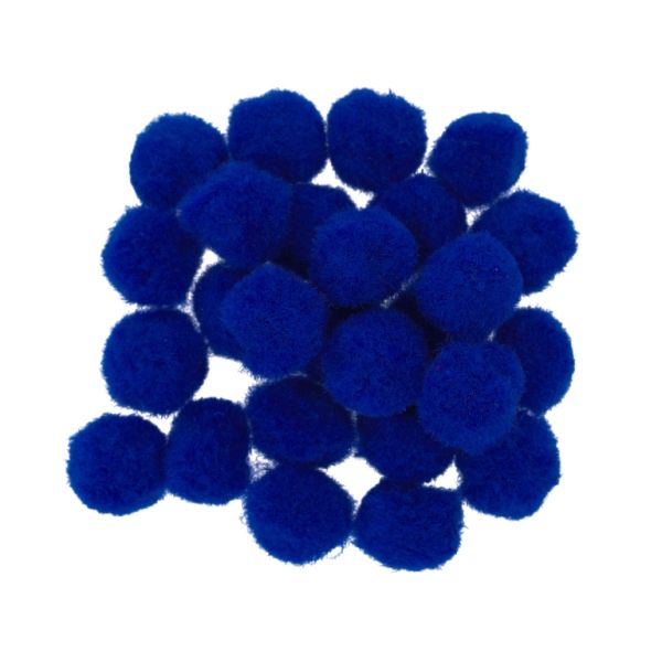 TEXTILE BEADS - POMPON POLYESTER - 12mm BLUE (DARK) 59 - PACKAGE 500pcs.
