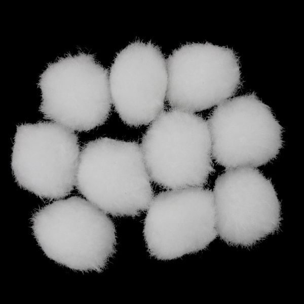 TEXTILE BEADS - POMPON POLYESTER - 18mm WHITE 31 - PACKAGE 200pcs.