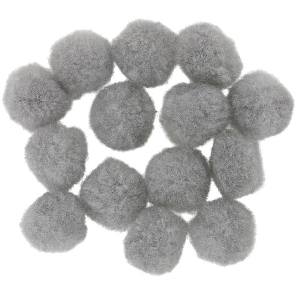 TEXTILE BEADS - POMPON POLYESTER - 18mm GRAY 69 - PACKAGE 200pcs.